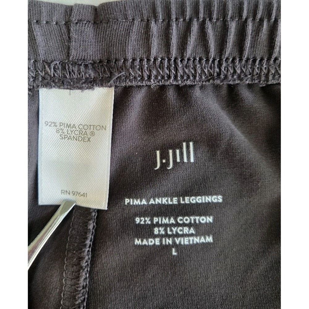 J.Jill Pima Ankle Leggings Lot of 2 Pairs Womens Large Gray Black Stretch - Picture 7 of 9